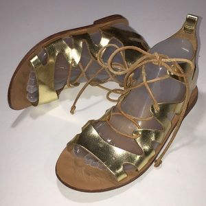 TOPSHOP Gold Laced Gladiator Sandals